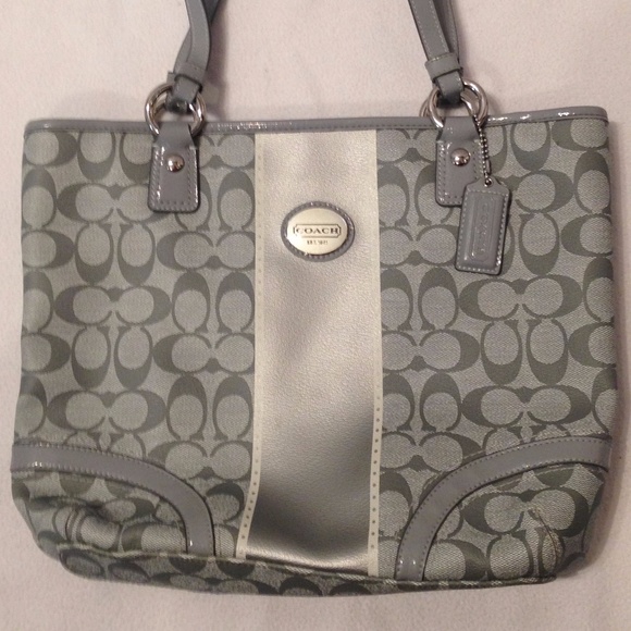 Coach Bags Coach Womens Shoulder Bag Gray Signature Canvas Poshmark